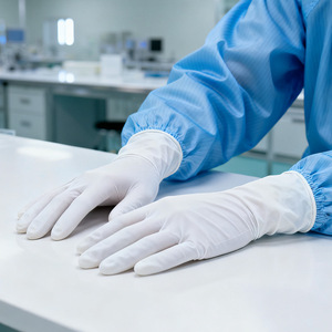 Guantes Desechables de Nitrilo, Largos, Sin Polvo, Protección para Laboratorio, Resistentes al Aceite Industrial, L62N - Product Image 1