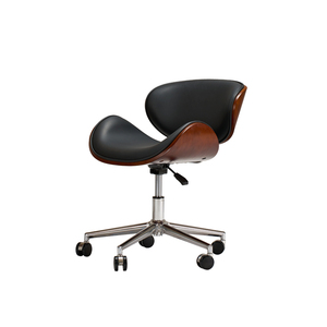 Modern Ergonomic Study Chair with Walnut Veneer & Soft Height <b>Adjustable</b> 360° Swivel <b>Desk</b> Chair - Product Image 6
