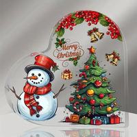 Ornements et décorations de Noël en acrylique pour table - Présentoir transparent et épais en forme de cœur - Cadeau idéal