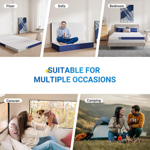 TriFolding RV Car Bed Mattress 4 pulgadas plegable de bambú de alta densidad de espuma viscoelástica colchón <span class=keywords><strong>Topper</strong></span> cubierta para viajes de Camping - Product Image 6