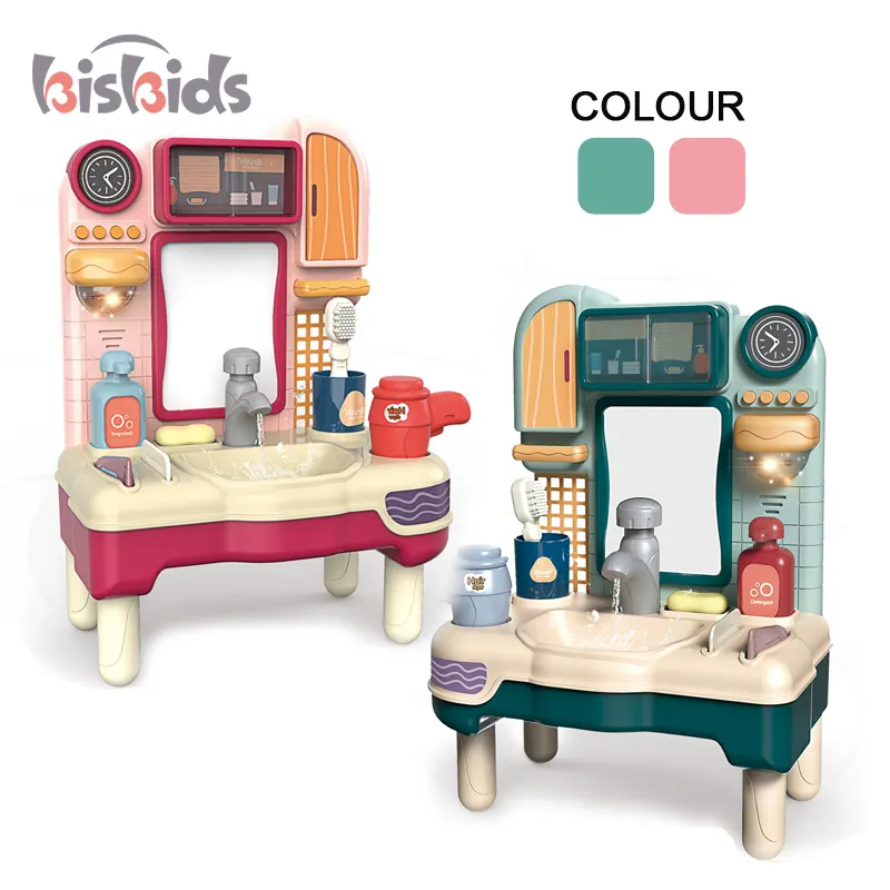 Hoge Kwaliteit Kinderen Meubels Sets Wastafel Speelhuis Speelgoed Kaptafel Wassen Station