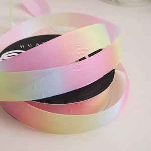 Ruban en satin dégradé arc-en-ciel pour bouquet, côtelé, fait main, en polyester durable, avec logo personnalisé Zexiao, pour emballage cadeau d'anniversaire ou de fleurs - Product Image 5