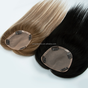 Topper en filet mono de haute qualité, cheveux humains vierges bruts européens alignés sur la cuticule, densité 30%, base en soie, en stock - Product Image 5