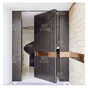 DJMI מודרני יוקרתי כניסה ראשית דלתות עץ מודרניות דלתות כניסה ציר מודרניות מערכת דלת ציר מעץ מלא - Product Image 5