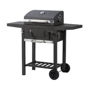 HM5104 nuova installazione gratuita carrello pieghevole portatile fumatore Barbecue facile da pulire griglia a carbone con carrello