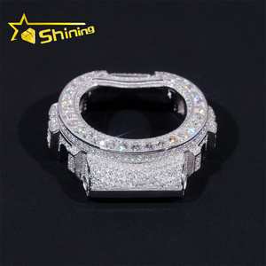Gioielli Hip Hop in Argento Sterling 925, Completamente Tempestati di Diamanti Moissanite VVS, Cassa DW6900, Lunetta per Orologio in Moissanite - Product Image 3