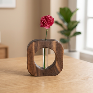 Handmade Natural Mango Wood Flower Vase for <b>Home</b> <b>Decor</b> <b>Rustic</b> Farmhouse Wooden Centerpiece Tabletop Decorative Vase - Product Image 3