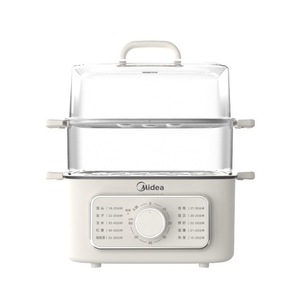 Cuiseur vapeur électrique Midea à 2 niveaux en acier inoxydable avec minuterie mécanique pour la cuisine à domicile - Product Image 1