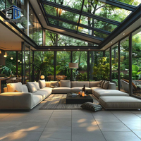 Serre de jardin en aluminium 6063-T6 sur mesure, toit arqué, style serre, pièce en verre pour villas de jardin, étanche, extension extérieure pour la maison