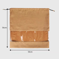 Logo personnalisé sac à main en daim cache-poussière sacs à cordon avec film PE fenêtre transparente femmes luxe fourre-tout portefeuille protecteur