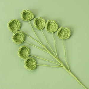 2025 nouveau Crochet dégradé feuille fleurs artificielles <span class=keywords><strong>Bouquet</strong></span> Crochet feuilles feuille d'eucalyptus Crochet fleurs saint valentin cadeaux - Product Image 2