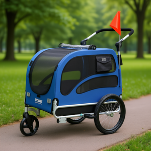 Remolque de Bicicleta para Perros Vevor, Capacidad de 100 Libras, Transportador de Mascotas Plegable para Uso en Exteriores - Product Image 2