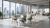 Bureau de travail moderne modulaire pour employés avec armoire de rangement latérale pour mobilier de bureau en open space