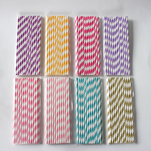 Paper Straws 200 Mm 6 Mm Inner Diameter Pink Gold Zigzag Polka Dot Pattern Disposable Party Use - Product Image 4