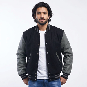 2025 Custom Jean Varsity Jacket 100%Cotton Long Sleeve <b>Men</b> s Clothing Streetwear Custom varisty Jacket <b>Men's</b> jacket - Product Image 1