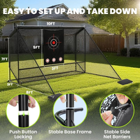 Grande cage de frappe de golf portable avec cible, filet d'entraînement de golf robuste pour l'entraînement de swing en intérieur, extérieur et dans la cour