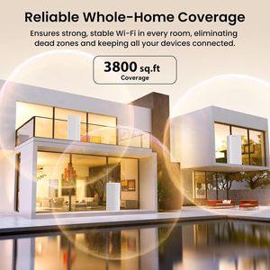Tenda be3600 băng tần kép Wifi 7 lưới hệ thống Wi-Fi-3 * cổng Gigabit đầy đủ, hỗ trợ 160 + thiết bị, chuyển vùng liền mạch <span class=keywords><strong>2</strong></span> gói 3 gói - Product Image 4