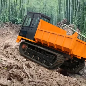 All Terrain 10 Tons Mini Flatbed Rubber Tracked Crawler Carrier Crawler Dump Truck For Sale