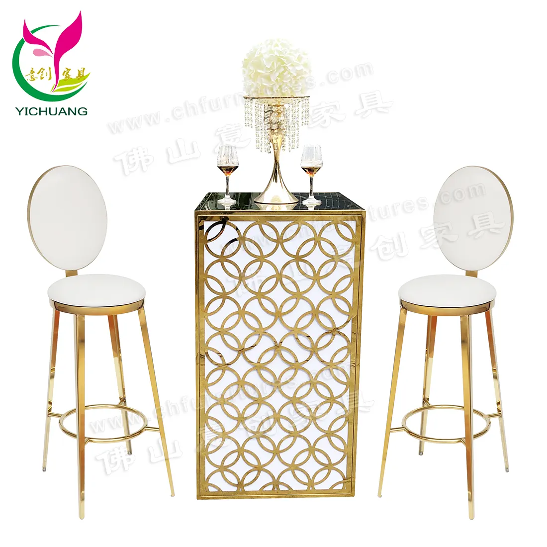 Pernas de mesa modernas de novo design, aço inoxidável para mobília de sala de jantar de casamento, móveis, casa, metal, espelho polonês de ouro 19.25kgs