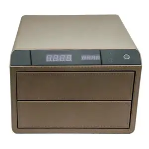 Safe for household jewelry, double-layer large capacity storage box, placed in wardrobe, all steel anti-theft fingerprint safe