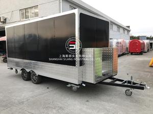 Remolque multifuncional negro para comida de acampada, camión grande con parrilla para refrigerador, carrito de comida personalizado - Product Image 5