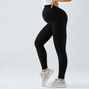 Pantalones de Yoga de cintura alta para mujer con ropa elástica para deportes Sin vergüenza <span class=keywords><strong>Leggings</strong></span> de soporte de línea para mujeres embarazadas - Product Image 2