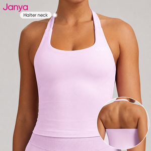 Camiseta Deportiva sin Mangas para <span class=keywords><strong>Mujer</strong></span> Janya, Cuello Halter Elástico, Transpirable, Espalda Descubierta, Cuello Cuadrado, Chaleco Deportivo para Gimnasio, Yoga, sin Costuras - Product Image 1