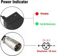 24V 2A Scooter électrique E-Bike Golf Cart Chargeur de fauteuil roulant Connecteur XLR 3 broches Chargeur plomb-acide pour véhicules Équipement Ezip