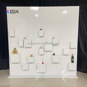 LEDA Factory New Design White Backdrop <b>Stand</b> Luxury Metal Champagne Wall For Wedding Hall Event Decoration - Product Image 1
