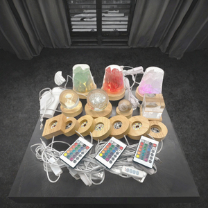 Sáng tạo LED rắn gỗ đèn với RGB cơ sở 6cm 8cm 10cm USB pha lê bóng đồ trang trí vòng vuông thiết kế cho phòng ngủ ứng dụng - Product Image 3