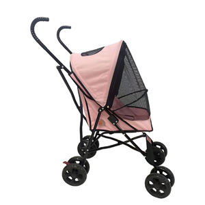 JXB Trendy Designs <span class=keywords><strong>Poussette</strong></span> pour animaux de compagnie rose à prix abordable avec roues de direction réglables à 360 degrés - Product Image 1
