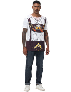 Camiseta de manga corta con cuello redondo para hombre Oktoberfest Bavarian Beer Guy German Fancy Halloween Cosplay - Product Image 4