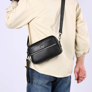 ODM/OEM High Quality PU Men's Crossbody Shoulder <b>Bag</b> Customized Business Travel <b>Work</b> Fashion Geometric Logo Daily Use - Product Image 5