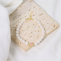 Bracelet en perles d'eau douce de style français Jachon, luxe léger, haut de gamme, polyvalent, accessoire de mode féminin pour un usage quotidien