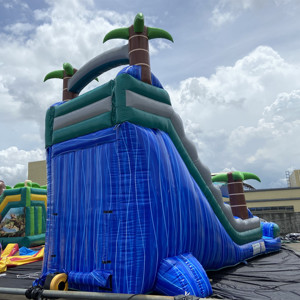 Glissière d'eau gonflable de palmier commerciale la plus populaire de 29 pieds avec le parc aquatique gonflable extérieur de bord de l'eau d'enfants de piscine - Product Image 4