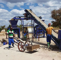 Machine à briques de ciment semi-automatique Hf QT4-35, nouveau modèle de moule pour blocs de béton creux et pavés, pour l'Afrique, compatible avec cendres volantes, sable et matériaux bruts, avec moteur