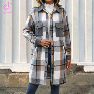 <span class=keywords><strong>Giacca</strong></span> Lunga <span class=keywords><strong>Invernale</strong></span> da <span class=keywords><strong>Donna</strong></span> Loveda, Moda Casual con Motivo a Quadri Spazzolato - Product Image 4