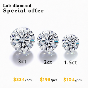 Diamants synthétiques cultivés en laboratoire HPHT 1CT DE VS1 VVS avec certificat IGI, taille ronde excellente, pour la fabrication de boucles d'oreilles - Product Image 1