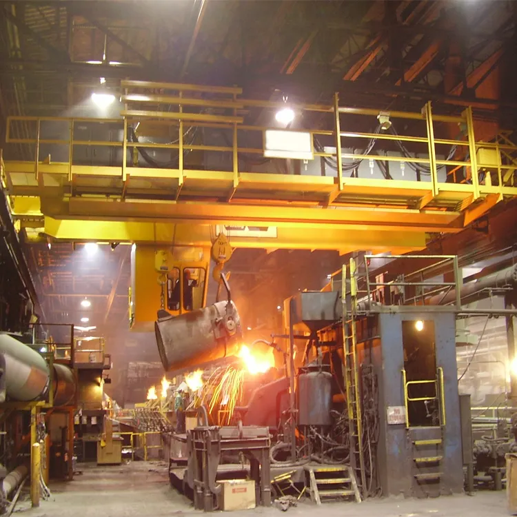 good design heavy capacity 50ton double beam bridge casting overhead cranes for foundry