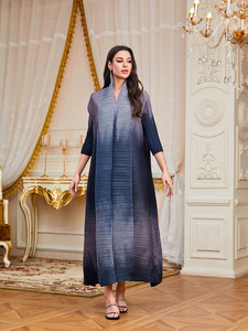 Abaya <span class=keywords><strong>Dubai</strong></span> Türkei Übergröße Polyester Hochzeitskleid mit Plissee vorne, offenem Kragen und Umlegekragen für muslimische arabische Frauen - Product Image 3