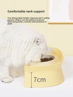 Bol double en porcelaine robuste et durable, cuit à haute température, avec support surélevé de 7 cm, en céramique, pour chat et chien