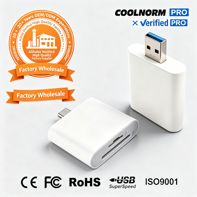 USB 3.0 External Adapter Plug and Play TF SD Card Reader with Flash Memory Card Slot for Laptop Desktop Type-c Card Reader