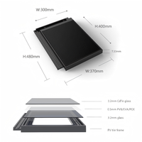 Tuiles solaires photovoltaïques à film mince 22W, tuiles solaires BIPV à double vitrage 670x480mm, panneau solaire CdTe pour toiture résidentielle