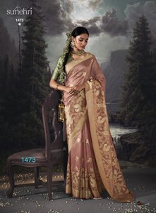 New Mang Nhãn Hiệu Thiết Kế Tinh Khiết Organza Zari Dệt Saree Bộ Sưu Tập Trong Tỷ Lệ Nhà Sản Xuất Bởi Hoàng Gia Xuất Khẩu - Product Image 3