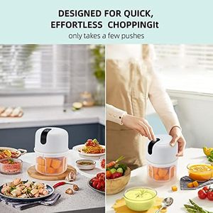 Mini Electric Baby Food <b>Vegetable</b> Meat <b>Chopper</b> with Stainless Steel Blade and Garlic Peeler Eco-Friendly - Product Image 2