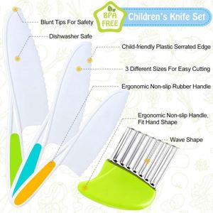 Couteaux de cuisine sécurisés pour enfants, couteau à découper en spirale en plastique pour tout-petits, couteau à fruits personnalisé pour enfants, ensemble de couteaux pour enfants - Product Image 4