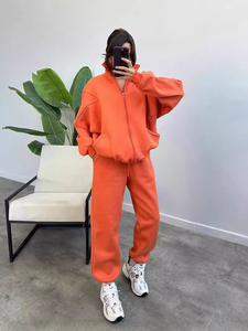 Ensemble jogging pour femme avec sweat à capuche zippé, 2 pièces, tenue de sport décontractée, automne - Product Image 3