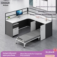Table de travail de bureau en forme de L avec écran de séparation, lit de repos pliable, personnalisable, minimaliste
