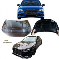 Nouveau capot personnalisé en fibre de carbone noire pour Audi RS4 S4 A4 B9 B9.5 avec fixation par boulons et boulons inclus