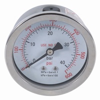 Manometer Oksigen CO2 Rentang Ganda HF 2", 2.5" Tanpa Oli, Pengukur Tekanan Bawah dan Tekanan Balik